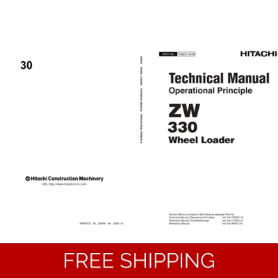 HITACHI ZW330 WHEEL LOADER TECHNICAL MANUALS